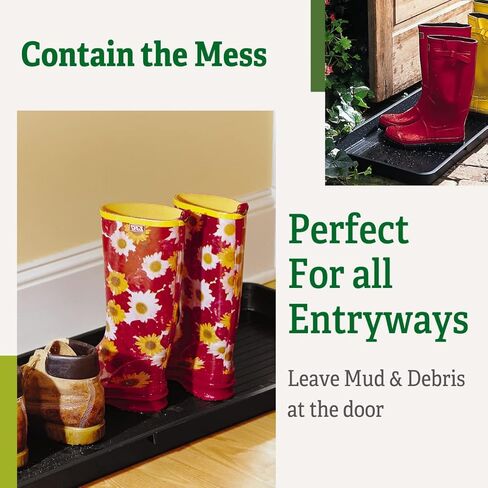 Gardener's Supply Company Jumbo Boot Tray | Multi-Purpose All Weather Waterproof Indoor and Outdoor Shoes Mat Made with 100% Recycled Plastic | 43-1/4" L x 21-2/3" W x 2" D in Saudi Arabia