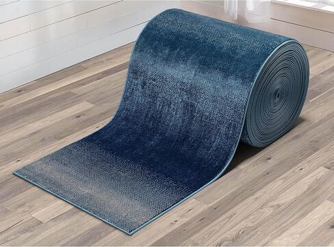 Well Woven Custom Size Hallway Stair Entry Runner- Choose Your Length - Modern Yaro Blue Abstract 26 Inches Wide x 16 Feet Long Runner (26" x 16') Rug in Saudi Arabia