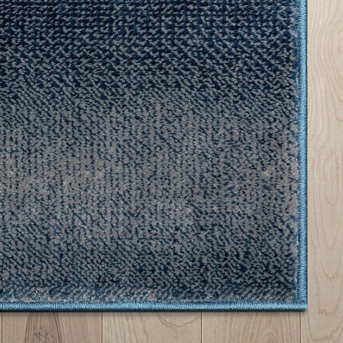 Well Woven Custom Size Hallway Stair Entry Runner- Choose Your Length - Modern Yaro Blue Abstract 26 Inches Wide x 16 Feet Long Runner (26" x 16') Rug in Saudi Arabia
