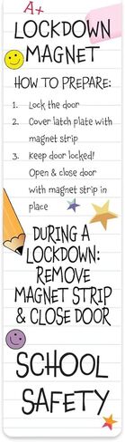 10 عبوات - شرائط مغناطيسية للإغلاق من أجل سلامة المدرسة |حل سريع وآمن لقفل باب الفصل الدراسي - شريط مغناطيسي متين وسهل الاستخدام للإغلاق في حالات الطوارئ| صُنع في الولايات المتحدة الأمريكية - 10 عبوات in Kuwait