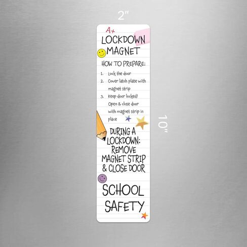 10 عبوات - شرائط مغناطيسية للإغلاق من أجل سلامة المدرسة |حل سريع وآمن لقفل باب الفصل الدراسي - شريط مغناطيسي متين وسهل الاستخدام للإغلاق في حالات الطوارئ| صُنع في الولايات المتحدة الأمريكية - 10 عبوات in Kuwait