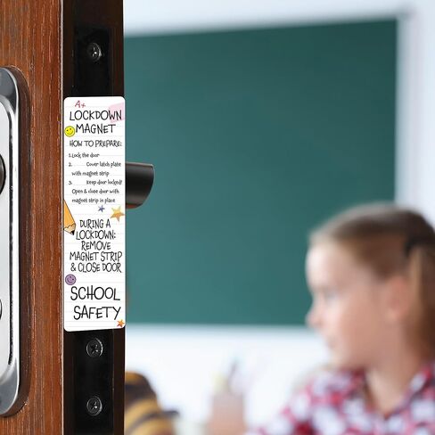 10 عبوات - شرائط مغناطيسية للإغلاق من أجل سلامة المدرسة |حل سريع وآمن لقفل باب الفصل الدراسي - شريط مغناطيسي متين وسهل الاستخدام للإغلاق في حالات الطوارئ| صُنع في الولايات المتحدة الأمريكية - 10 عبوات in Kuwait