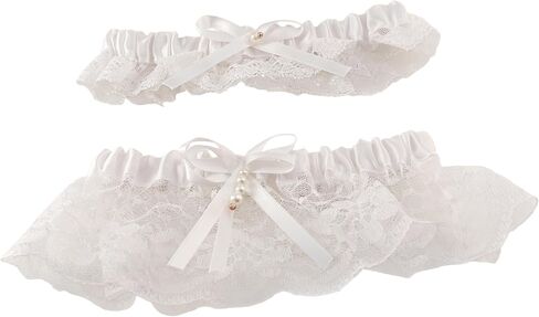 Lace Garter Belt Set with Stretchy Soft Band for Bride Wedding Prom Garter, Women Wedding Bridal Legs Garter Set in Saudi Arabia