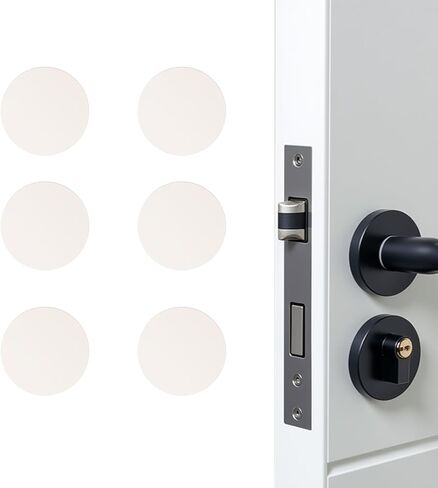 Wall & Door Handle Stopper White Rubber Door Stopper Wall Protectors - Self Adhesive Door Handle Bumper Silencer for Walls, 6-Pack, Square in Saudi Arabia