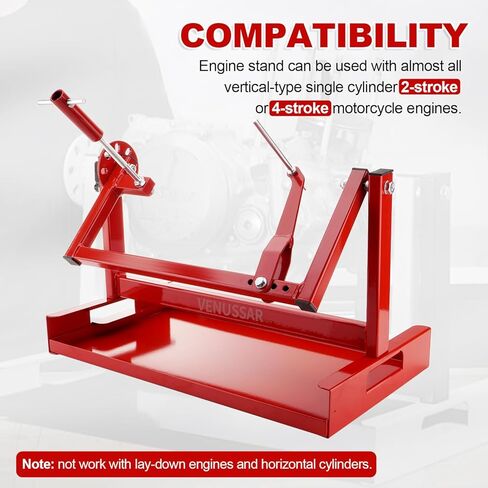 Motorcycle Engine Stand, for 2 Stroke or 4 Stroke Vertical-Type Single Cylinder Engines, Engine Stand for Motorcycle, ATV, Dirt Bike(Red) in Kuwait