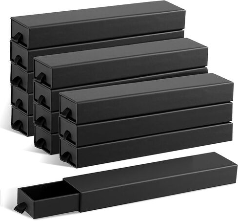 24 Pcs Jewelry Gift Box, LuxuryJewelry Gift Box Velvet-Lined, Compact Drawer Style for Earrings & Rings, Stylish Necklace Bracelet Organizer, 8.3x1.8x1 Inches, Black in Saudi Arabia