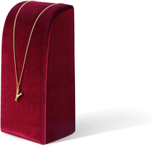 Arcuate Velvet Necklace Display Stand, Upright Jewelry Holder for Long Chains, Pendants & Chokers, 6 Color Options (Blue, S) in Kuwait