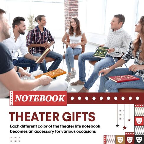 6 Pack Theater Life Leather Notebook Theater Life Gifts Bulk Funny Actress Actor Gifts for Drama Actor Actress Movie Lovers Director Drama Teacher in Saudi Arabia