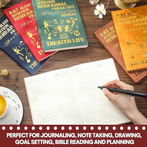 6 Pack Theater Life Leather Notebook Theater Life Gifts Bulk Funny Actress Actor Gifts for Drama Actor Actress Movie Lovers Director Drama Teacher in Saudi Arabia