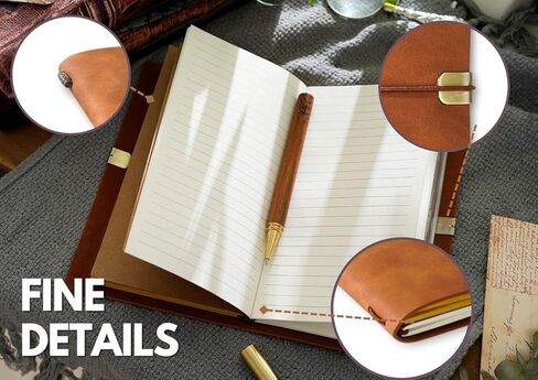 InnoBeta Personalized Gifts for Men, Women, Journal Notebook for Christmas, Birthday, Refillable Sketchbook, Travel Diary, Lined Planner, 7x5 Inches, Brown, H in Saudi Arabia