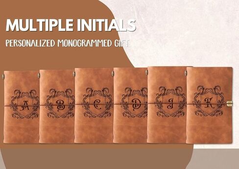 InnoBeta Personalized Gifts for Men, Women, Journal Notebook for Christmas, Birthday, Refillable Sketchbook, Travel Diary, Lined Planner, 7x5 Inches, Brown, H in Saudi Arabia