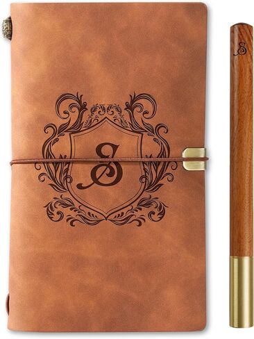 InnoBeta Personalized Gifts for Men, Women, Journal Notebook for Christmas, Birthday, Refillable Sketchbook, Travel Diary, Lined Planner, 7x5 Inches, Brown, H in Saudi Arabia