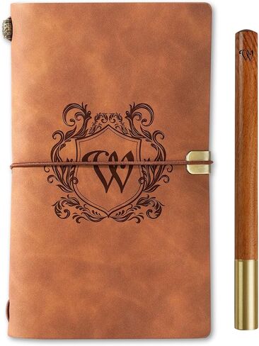 InnoBeta Personalized Gifts for Men, Women, Journal Notebook for Christmas, Birthday, Refillable Sketchbook, Travel Diary, Lined Planner, 7x5 Inches, Brown, H in Saudi Arabia