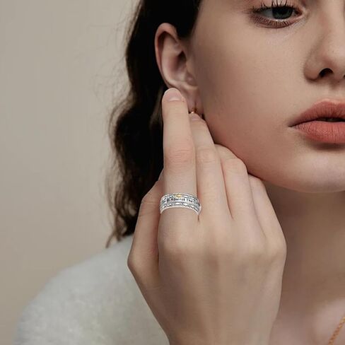 Swim Against The Current Ring 925 Sterling Silver Fish Inspirational Ring Inspirational Jewelry Gifts for Women in Saudi Arabia