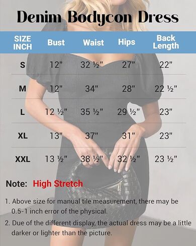 Women's Mini Denim Dress Sexy Bodycon 2026 Summer Adjustable Puff Short Sleeve Jean Dress with Sweetheart Neck in Saudi Arabia