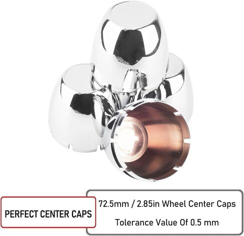 RTrhinoTuning 4 PCS 72.5mm Wheel Center Caps Compatible with 2-3/4" Bore Dome Center Cap for Rim, OD: 2.85"(72.5 mm) ID: 2.75"(70 mm) Chrome Hubcaps in Saudi Arabia