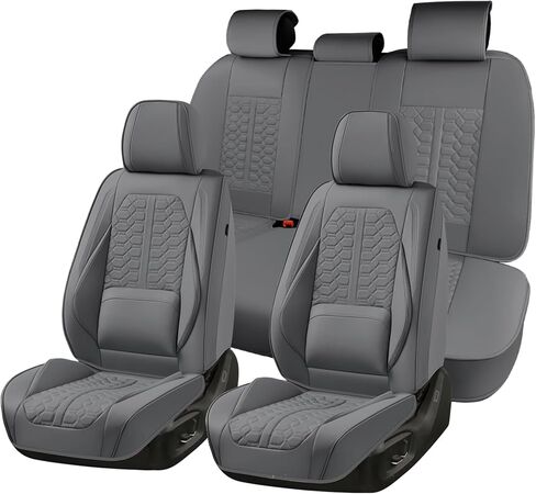 Huidasource Black Leather Seat Covers, Car Seat Cover Front and Back Seats Full Set, 360° Full Wrap Seat Cushion Covers Protector 5 Seats Universal Fit for Most Cars SUV Trucks in Kuwait