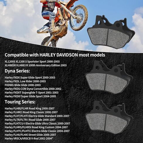 3 pairs Front & Rear Brake Pads for Harley FLHTCU-I Electra Glide Ultra Classic/Standard,FLHRCi Road King Classic,Touring FLHT, Dyna Low Rider,FXDLi,Road Glide,Sportster Sport XL1200 S 2000-2007 in Saudi Arabia