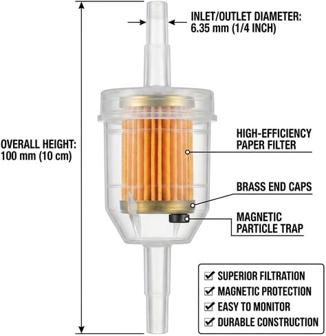 مرشحات الوقود المضمنة للغاز العالمية من Cococart مع مغناطيس للدراجات النارية ATV 3/16 بوصة 5 مم - 6 مم 10 عبوات (10 عبوات) in Kuwait