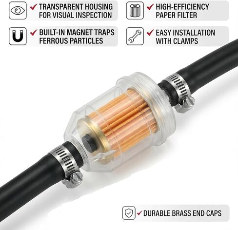 مرشحات الوقود المضمنة للغاز العالمية من Cococart مع مغناطيس للدراجات النارية ATV 3/16 بوصة 5 مم - 6 مم 10 عبوات (10 عبوات) in Kuwait