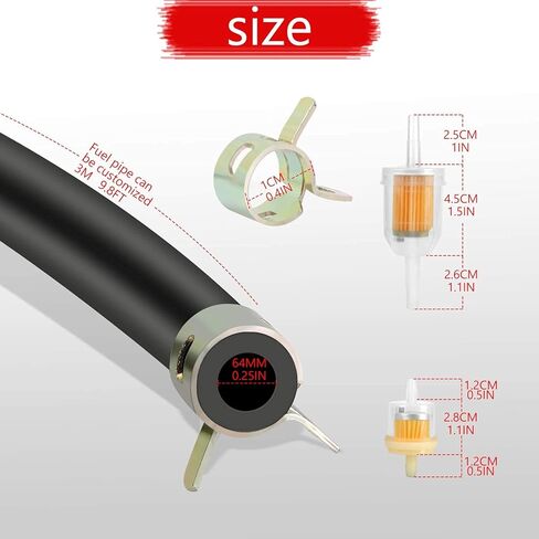 مرشحات الوقود المضمنة للغاز العالمية من Cococart مع مغناطيس للدراجات النارية ATV 3/16 بوصة 5 مم - 6 مم 10 عبوات (10 عبوات) in Kuwait