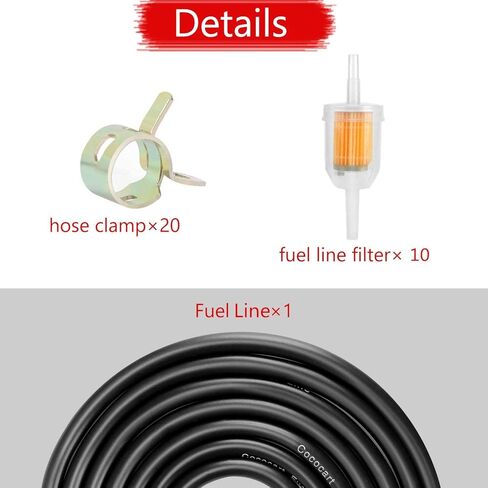 مرشحات الوقود المضمنة للغاز العالمية من Cococart مع مغناطيس للدراجات النارية ATV 3/16 بوصة 5 مم - 6 مم 10 عبوات (10 عبوات) in Kuwait