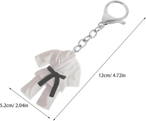 5pcs Black Waistband Taekwondo Suit Key Ring - Acrylic Mini 3D Martial Arts Uniform Keychain for Beginners and Enthusiasts Karate Collectible - Unique Sport Keychains for Teens in Kuwait