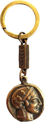Iconsgr Athenian Two Sided Keyring with Goddess Athena and the Owl of Wisdom in Saudi Arabia