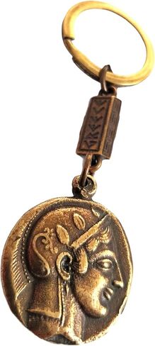 Iconsgr Athenian Two Sided Keyring with Goddess Athena and the Owl of Wisdom in Saudi Arabia
