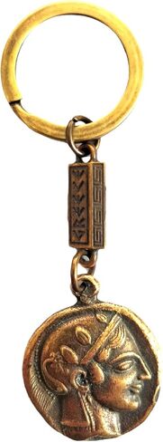 Iconsgr Athenian Two Sided Keyring with Goddess Athena and the Owl of Wisdom in Saudi Arabia
