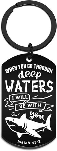 Whale Shark Keychain Shark Stuff Whale Sharks gifts Whaleshark Bible Key Chains Bible Verse Keychain Sharks Accessories SharkWeek Teen Boy Birthday Easter in Kuwait