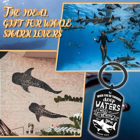 Whale Shark Keychain Shark Stuff Whale Sharks gifts Whaleshark Bible Key Chains Bible Verse Keychain Sharks Accessories SharkWeek Teen Boy Birthday Easter in Kuwait
