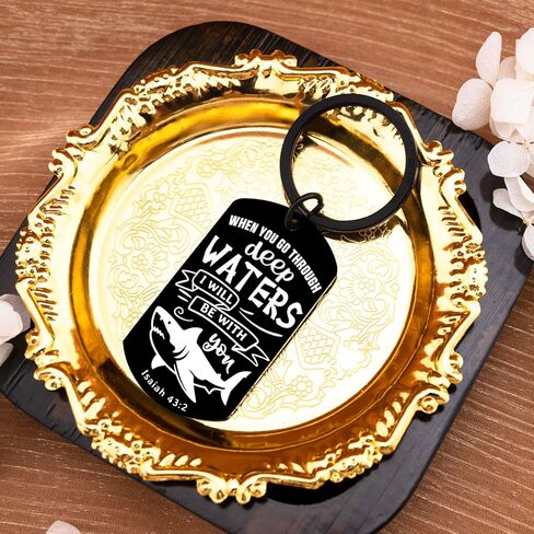 Whale Shark Keychain Shark Stuff Whale Sharks gifts Whaleshark Bible Key Chains Bible Verse Keychain Sharks Accessories SharkWeek Teen Boy Birthday Easter in Kuwait