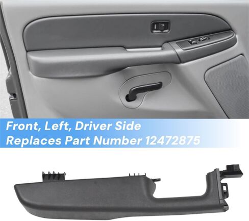 استبدال مقبض مسند الذراع الأمامي للباب الأيسر للسائق متوافق مع 1999-06 Chevy Suburban/Tahoe GMC Yukon/Escalade/Avalanche استبدال # 12472875 (رمادي داكن) in Kuwait