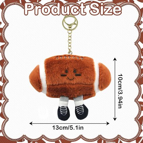 4 Pcs Football Keychain Gift, Rugby American Football Plush Keychain, Football Stuffed Plush Gift for Football Lovers, Birthday Gifts for Men Women Footballs Players in Kuwait