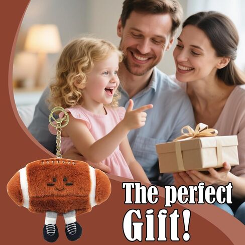 4 Pcs Football Keychain Gift, Rugby American Football Plush Keychain, Football Stuffed Plush Gift for Football Lovers, Birthday Gifts for Men Women Footballs Players in Kuwait