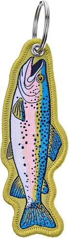 Rainbow Trout Shaped Fish Keychain - Fish Key Chain for Outdoor Men Backpacks, Gift for Fishing Enthusiast in Saudi Arabia