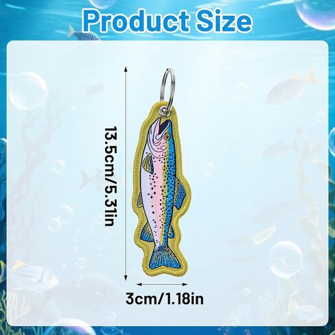Rainbow Trout Shaped Fish Keychain - Fish Key Chain for Outdoor Men Backpacks, Gift for Fishing Enthusiast in Saudi Arabia