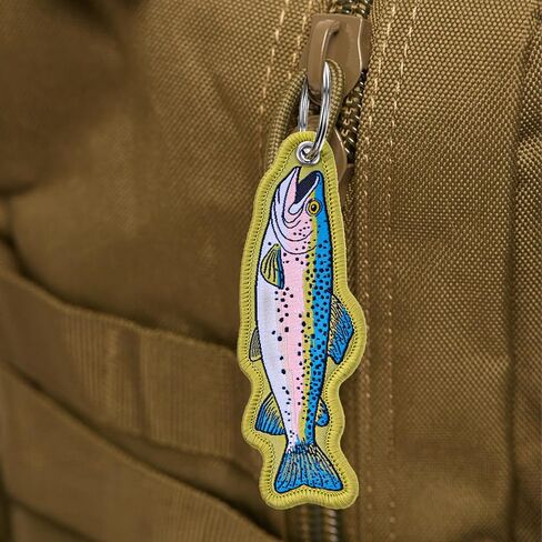 Rainbow Trout Shaped Fish Keychain - Fish Key Chain for Outdoor Men Backpacks, Gift for Fishing Enthusiast in Saudi Arabia