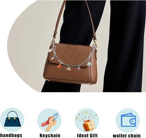 Metal Wallet Chain Keychains Flowers Bag Charms Lock Bear Rainbow Purse Charms Purse Accessories For Women in Kuwait