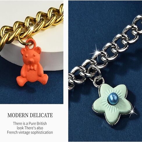 Metal Wallet Chain Keychains Flowers Bag Charms Lock Bear Rainbow Purse Charms Purse Accessories For Women in Kuwait