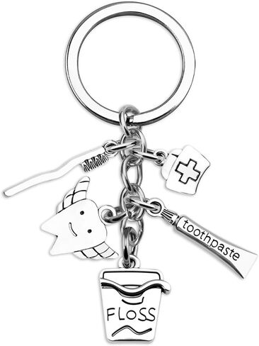 هدايا صحة الأسنان للنساء والرجال ملحقات مساعد الأسنان سلسلة مفاتيح الأسنان لطبيب الأسنان والتخرج وأعياد الميلاد وفرشاة الأسنان ومعجون الأسنان وسلسلة المفاتيح in Kuwait