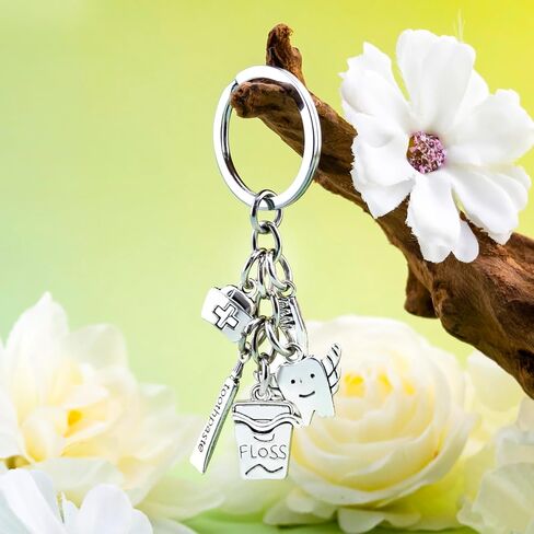 هدايا صحة الأسنان للنساء والرجال ملحقات مساعد الأسنان سلسلة مفاتيح الأسنان لطبيب الأسنان والتخرج وأعياد الميلاد وفرشاة الأسنان ومعجون الأسنان وسلسلة المفاتيح in Kuwait