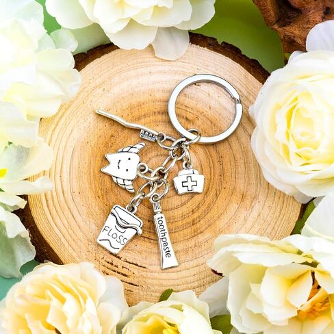 هدايا صحة الأسنان للنساء والرجال ملحقات مساعد الأسنان سلسلة مفاتيح الأسنان لطبيب الأسنان والتخرج وأعياد الميلاد وفرشاة الأسنان ومعجون الأسنان وسلسلة المفاتيح in Kuwait