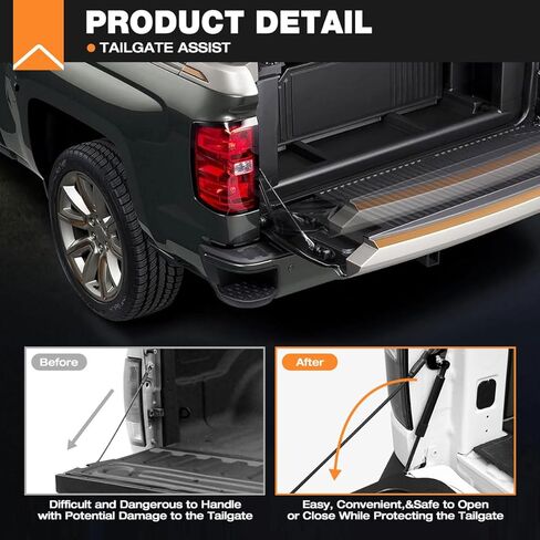 Pickup Tailgate Assist Shock Compatible with 2015-2024 Ford F-150/2017-2024 Ford F-250/350/450, Truck Tail Gate Assist Kit Soft Open for Ford in Kuwait