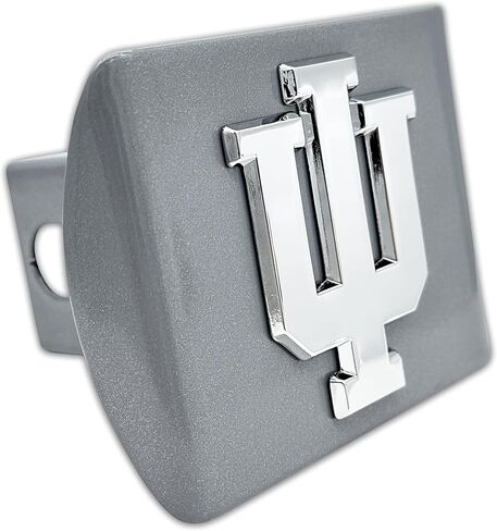 Indiana Hoosiers Brushed Metal Trailer Hitch Cover with Chrome Metal Logo in Saudi Arabia