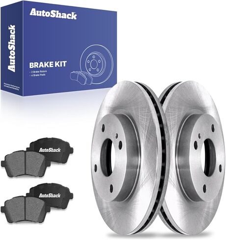 AutoShack Front Vented Brake Rotors + Ceramic Pads 6-PC Brake Kit Replacement for 2011-2019 Ford Fiesta 10.15" (257.9 mm) in Saudi Arabia