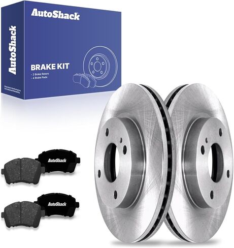AutoShack Front Vented Brake Rotors + Ceramic Pads 6-PC Brake Kit Replacement for 2011-2019 Ford Fiesta 10.15" (257.9 mm) in Saudi Arabia