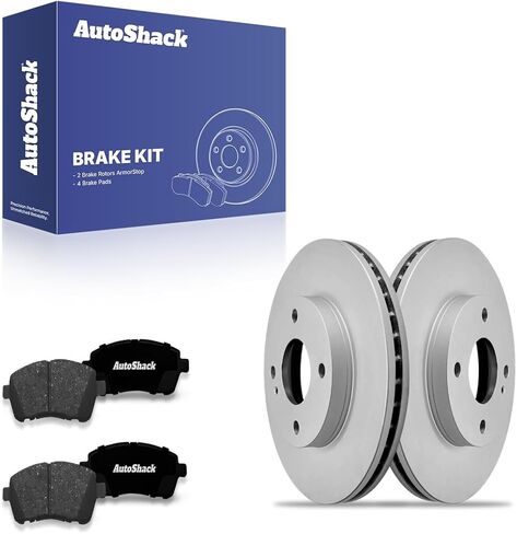 AutoShack Front Vented Brake Rotors + Ceramic Pads 6-PC Brake Kit Replacement for 2011-2019 Ford Fiesta 10.15" (257.9 mm) in Saudi Arabia