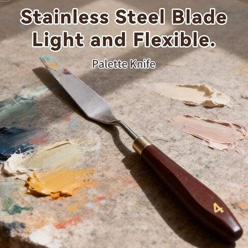 Bowitzki 25pcs Paint Brush Set,Professional Artist Paintbrush kit with Flat, Filbert, Fan, Dagger, Cat Tongue, Round, Angle, Spatula,Rigger for Oil, Acrylic Canvas Paintings, Body Face Painting in Kuwait